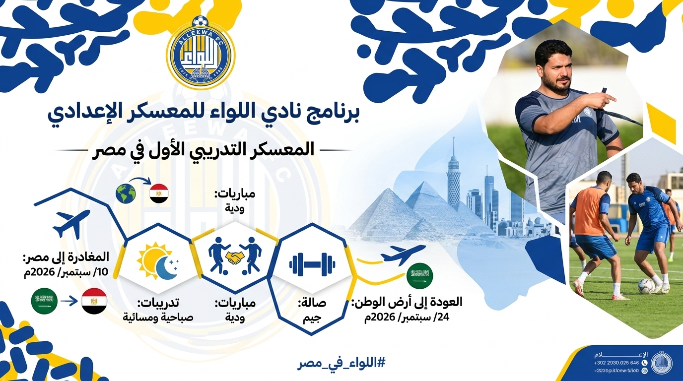 نادي اللواء يدشن معسكره الإعدادي في القاهرة وسط حماس كبير وتركيز عالٍ